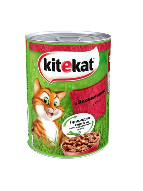 Kitekat консерви з яловичиною у соусі 400 г