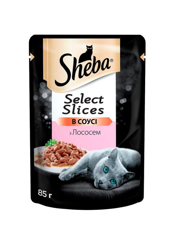 Sheba Slices для кошек с лососем в соусе 28*85 г