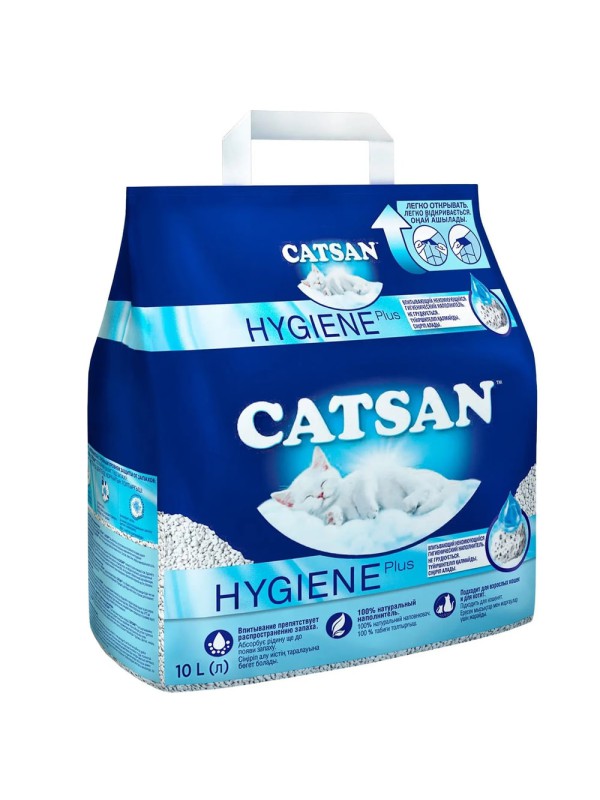 Наповнювач кварцовий Catsan Hygiene Plus для котячого туалету 10 л