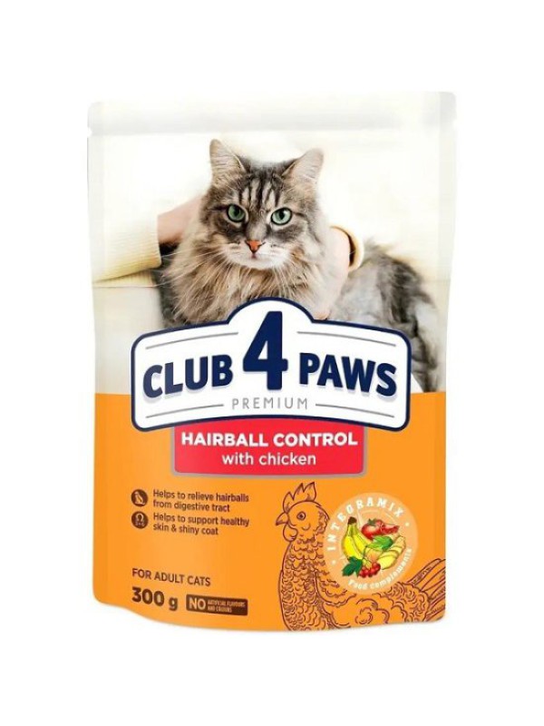 Клуб 4 Лапи Premium Hairball Control для котів 300 г