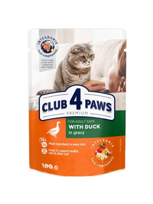 Клуб 4 Лапи Premium Duck з качкою у соусі для котів 24х100 г