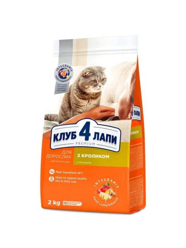 Клуб 4 Лапы Premium Rabbit 2 кг для кошек с кроликом