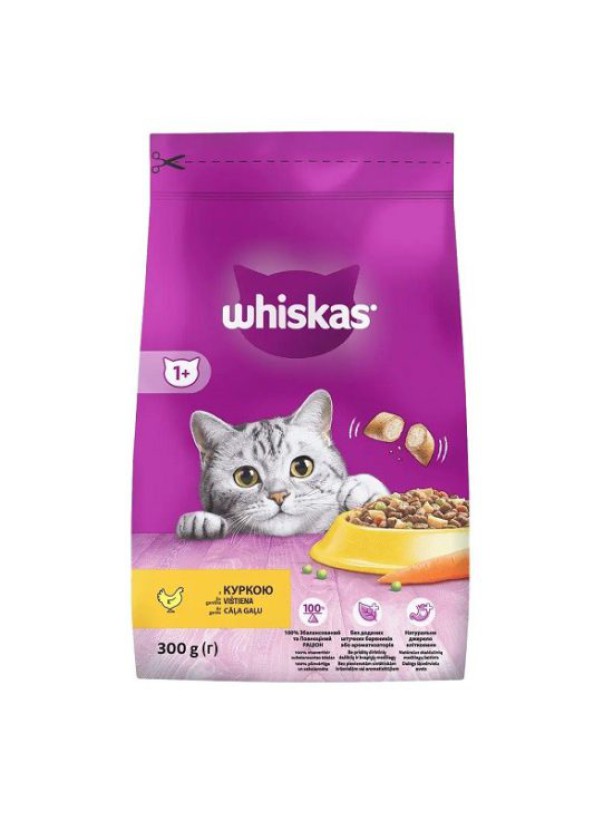 Сухой корм для котов Whiskas для кошек с курицей 300 г