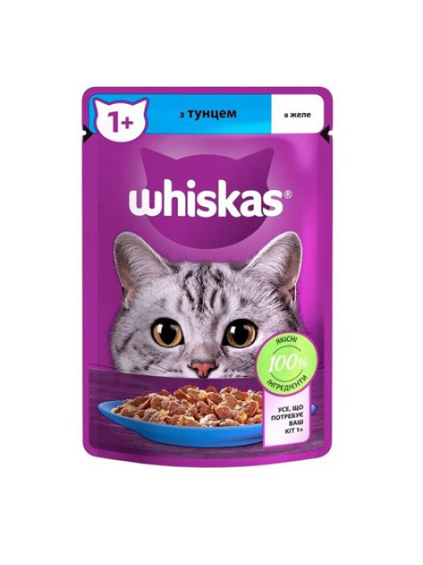 Влажный корм Whiskas для кошек с тунцом в желе 28*85 г