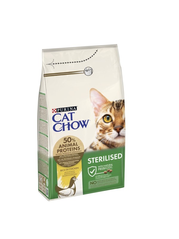 Cat Chow Sterilised Cat Chicken 15 кг сухой корм для стерилизованных кошек с курицей