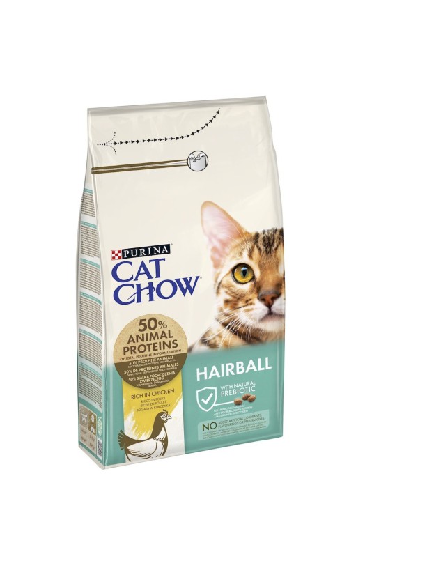 Cat Chow Hairball Control 15 кг сухой корм для кошек с курицей