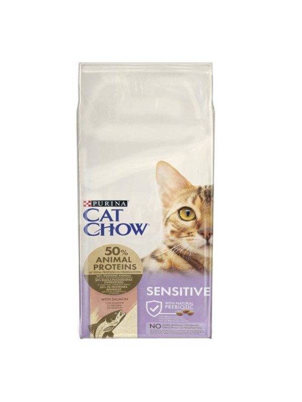 Cat Chow Adult Sensitive Salmon 1.5 кг сухий корм для котів з лососем