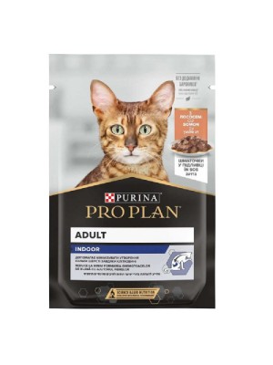 Purina Pro Plan Adult Indoor 85 г влажный корм для кошек кусочками с лососем