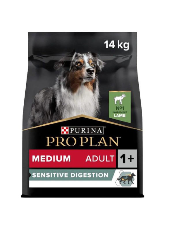 Purina Pro Plan Dog Adult Medium Sensitive Digestion Lamb 14 кг сухий корм для собак середніх порід з ягням