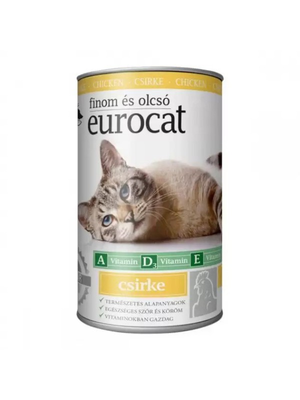 Eurocat Chicken Консервы для кошек с курицей, кусочки в подливе 415 г
