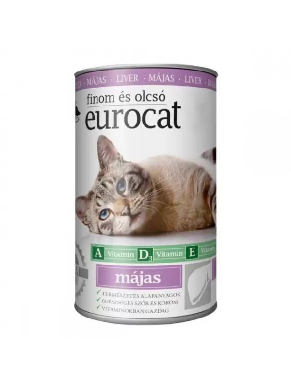 Eurocat Liver Консервы для кошек с печенью, кусочки в подливе 415 г