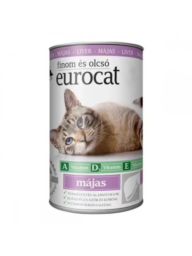 Eurocat Liver Консервы для кошек с печенью, кусочки в подливе 415 г