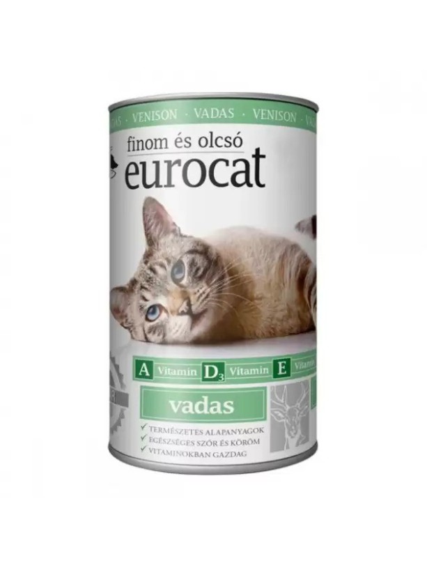 Eurocat Vadas Консерви для котів з олениною, шматочки в підливі 415 г