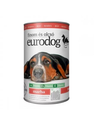 Eurodog Beef Консервы для собак с говядиной, кусочки в подливе 415 г