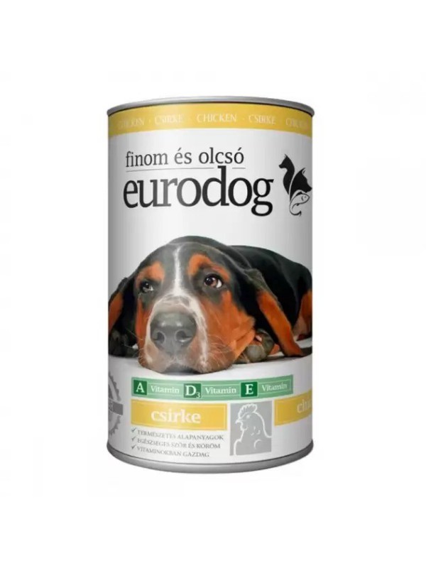 Eurodog Chicken Консервы для собак с курицей, кусочки в подливе 415 г