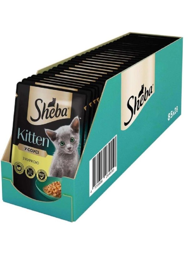 Sheba Kitten Chicken пауч для котят с курицей в соусе 28*85 г