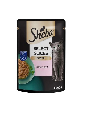 Sheba Select Slices Salmon пауч для кошек лосось в соусе 85г*28шт