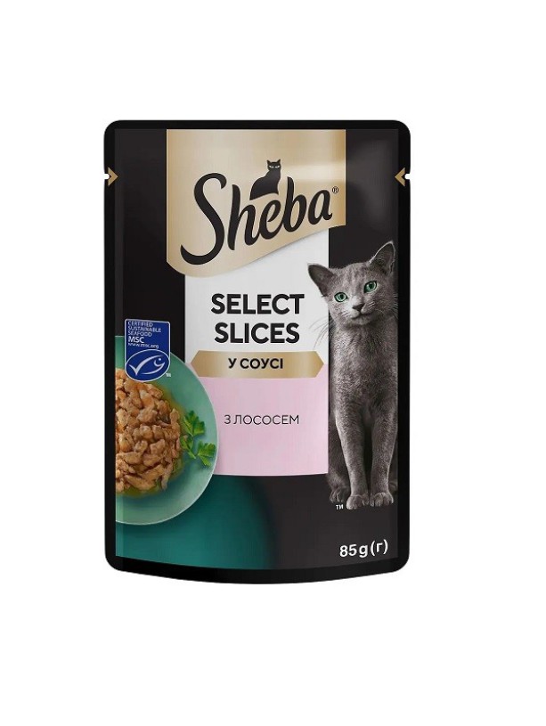 Sheba Select Slices Salmon пауч для кошек лосось в соусе 85г*28шт