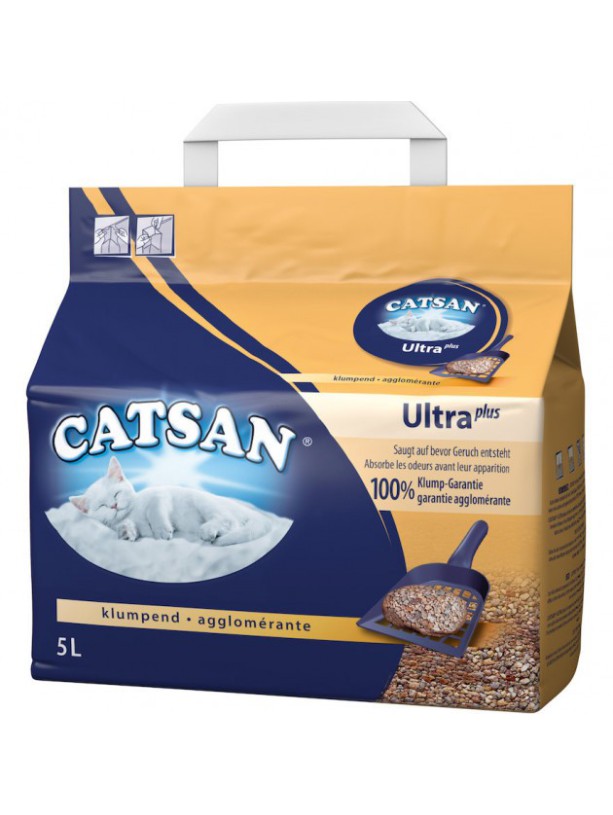 Наполнитель глиняный Catsan Ultra plus для кошачьего туалета 5 л