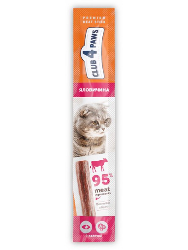 Клуб 4 Лапи Premium М'ясна паличка з яловичиною для котів 10х5 г