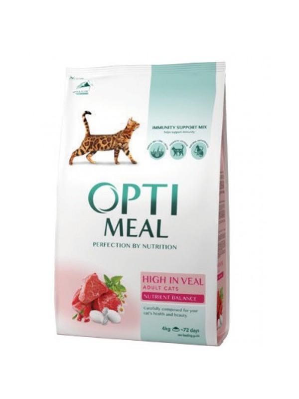 Optimeal Cats High in Veal 200 г сухий корм для котів з телятиною
