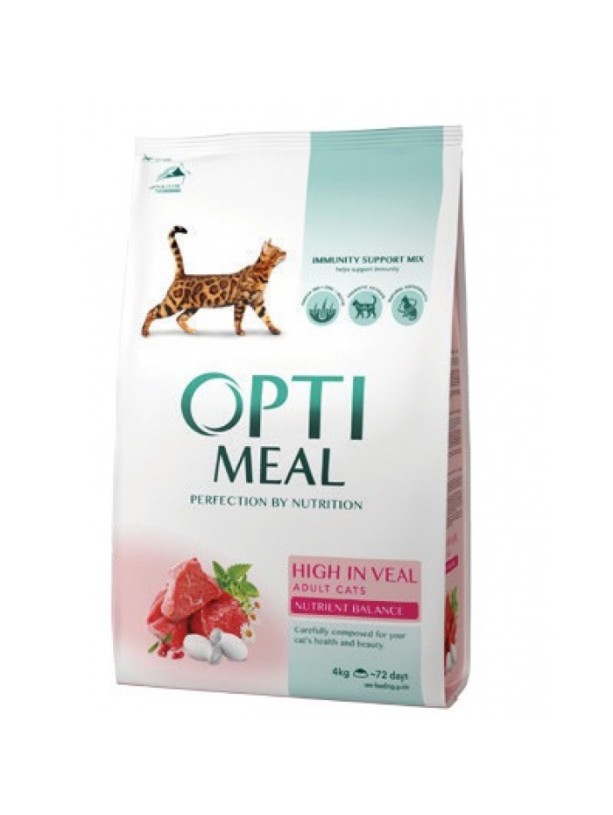 Optimeal Cats High in Veal 200 г сухой корм для кошек с телятиной