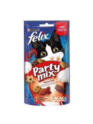 Felix Party Mix Mixed Grill 80 г лакомство для кошек с курицей, говядиной, лососем