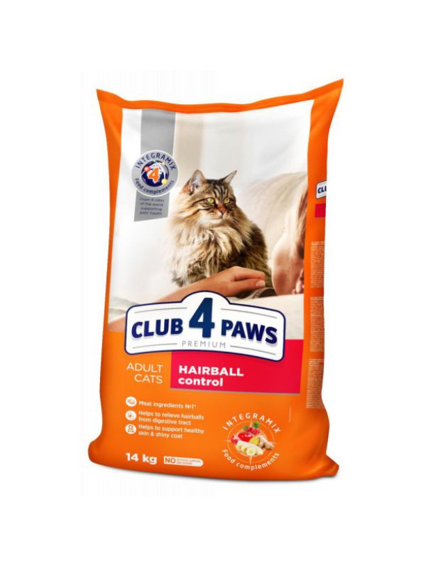 Клуб 4 Лапи Premium Hairball Control 14 кг сухий корм для котів
