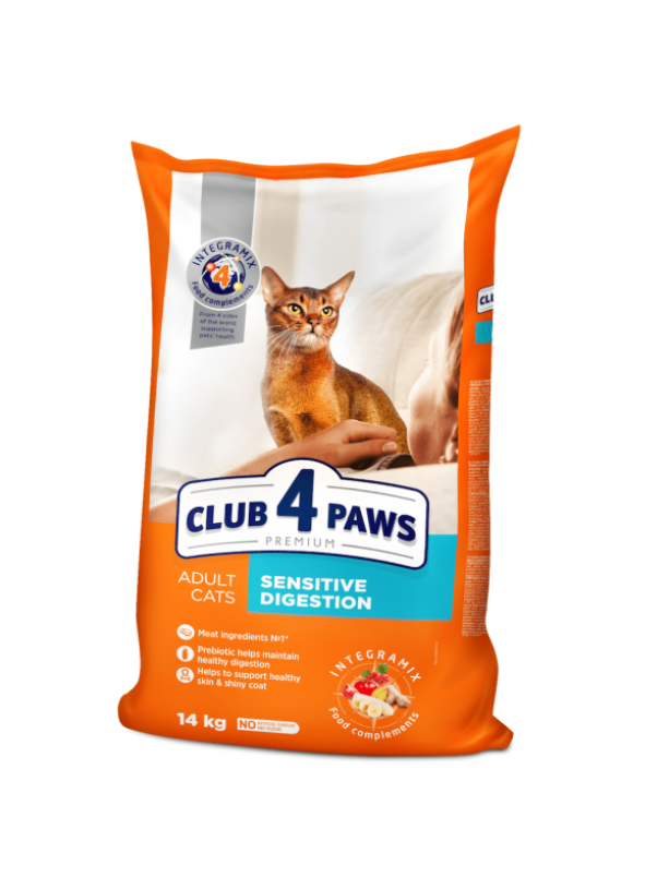 Клуб 4 Лапы Premium Sensitive Digestion 14 кг сухой корм для кошек с чувствительным пищеварением