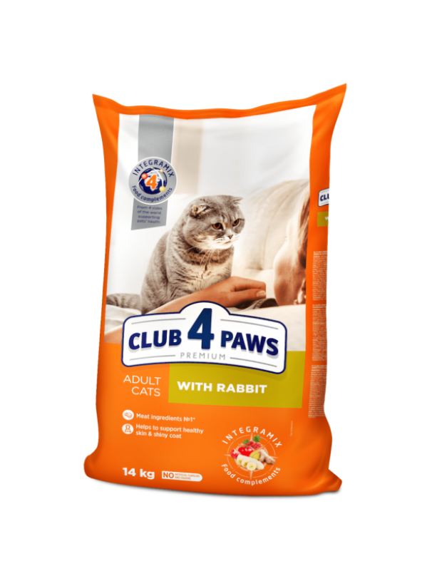 Клуб 4 Лапы Premium Rabbit 14 кг сухой корм для кошек с кроликом