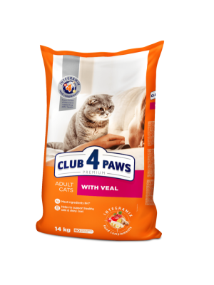 Клуб 4 Лапи Premium Veal 14 кг сухий корм для котів з телятиною