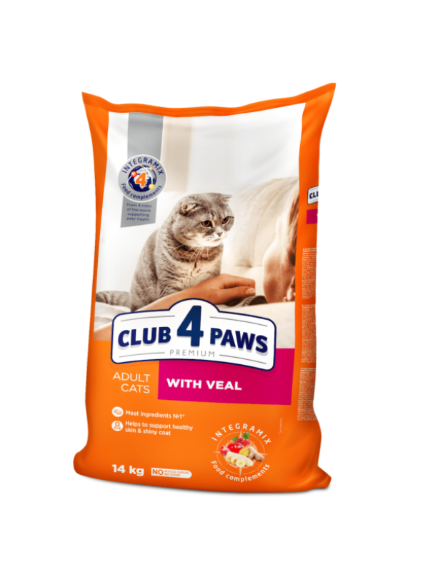Клуб 4 Лапи Premium Veal 14 кг сухий корм для котів з телятиною