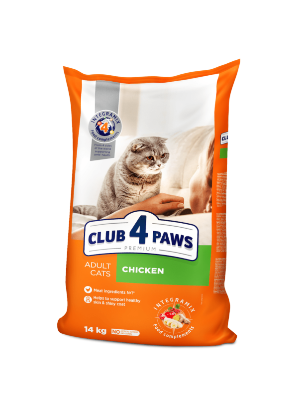 Клуб 4 Лапы Premium Chicken 14 кг для кошек с курицей