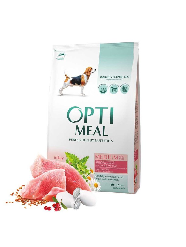 Optimeal Medium Dog 12 кг сухой корм для собак средних пород с индейкой