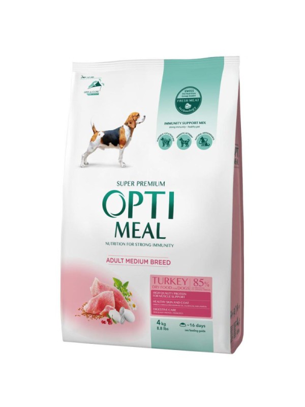 Optimeal Adult Dogs Medium 4 кг сухий корм з індичкою для дорослих собак середніх порід