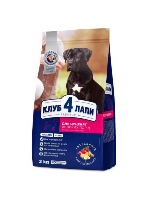 Клуб 4 Лапи Premium Puppies Large для цуценят великих порід з куркою 2 кг