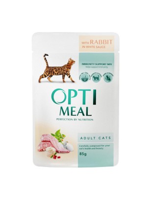 Optimeal Cat Rabbit in White 12х85 г влажный корм для кошек с кроликом в белом соусе