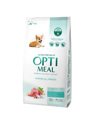 Optimeal Puppies для щенков с индейкой 1.5 кг