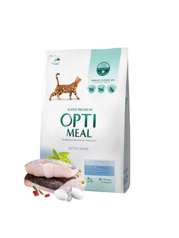 Optimeal Cod Fish 4 кг сухой корм для кошек со вкусом трески