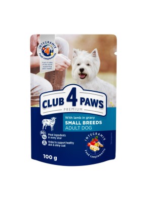 Клуб 4 Лапы Premium Small Breeds Lamb для собак с ягненком в соусе 24х100 г