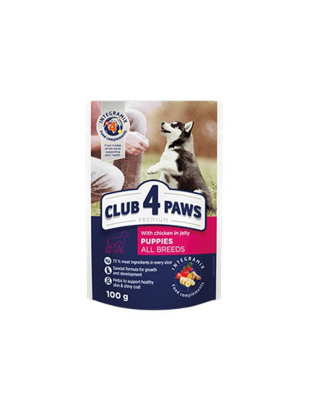 Клуб 4 Лапы Premium Puppies Chicken с курицей в желе для щенков 24х100 г