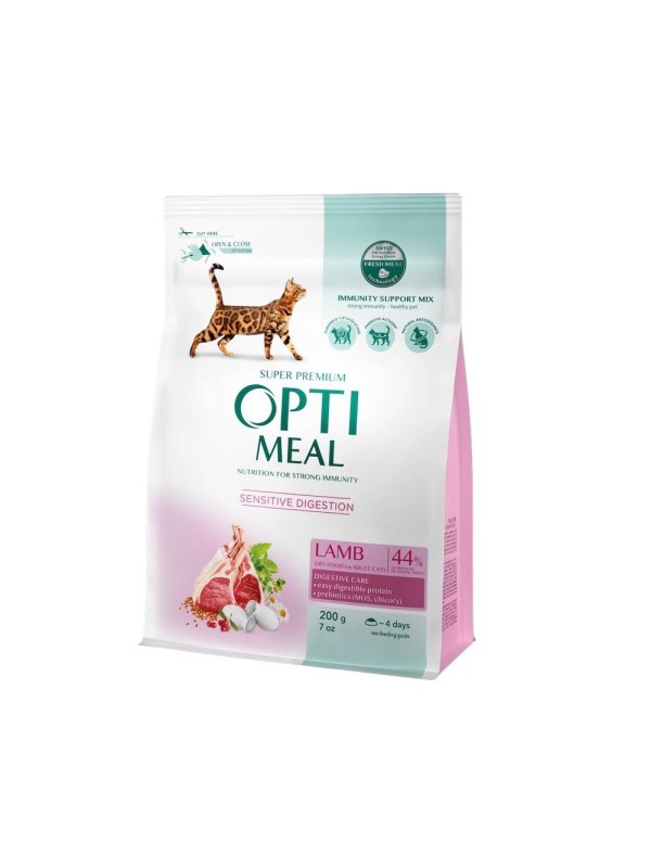 Optimeal Lamb Sensitive для котів із чутливим травленням, з ягням 200 г