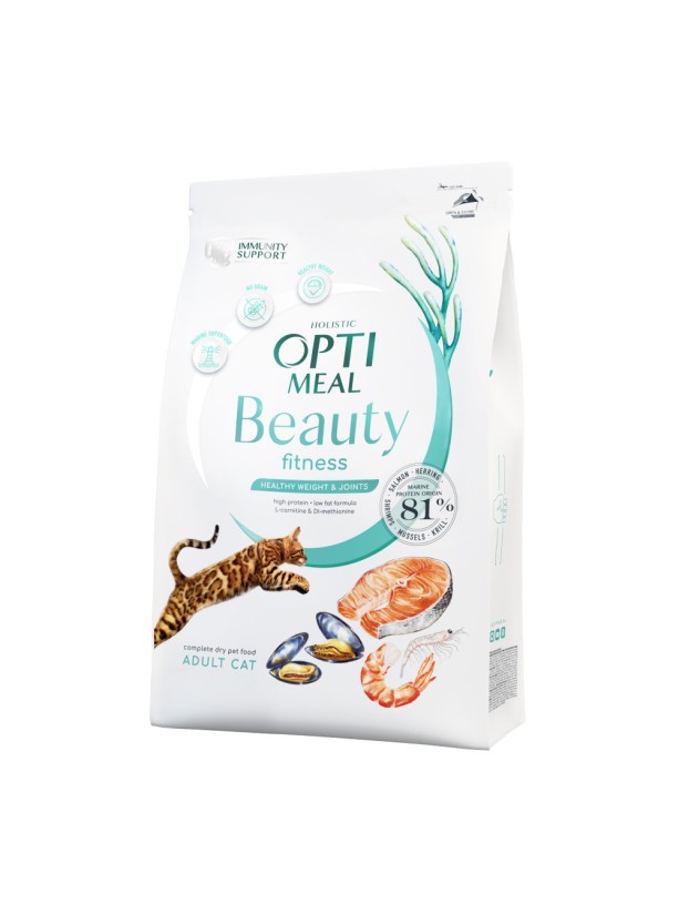 Optimeal Cat Beauty Fitness Sterilised для стерилизованных кошек из морепродуктов 1.5 кг