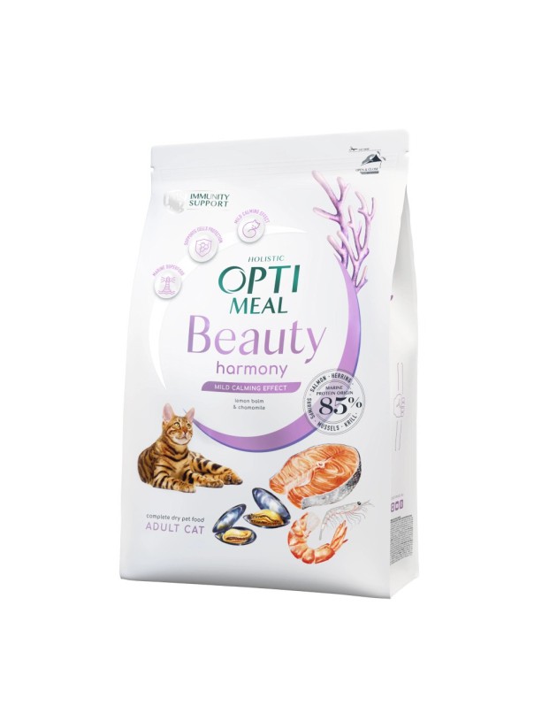 Optimeal Cat Beauty Harmony Calming м'який заспокійливий ефект для котів з морепродуктів 1.5 кг