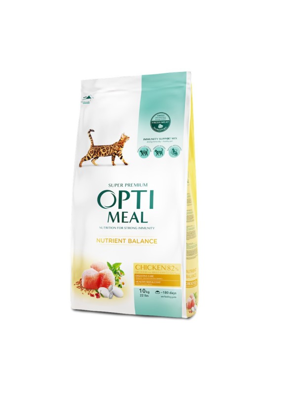Optimeal Cat Chicken 10 кг сухой корм для кошек с мясом курицы