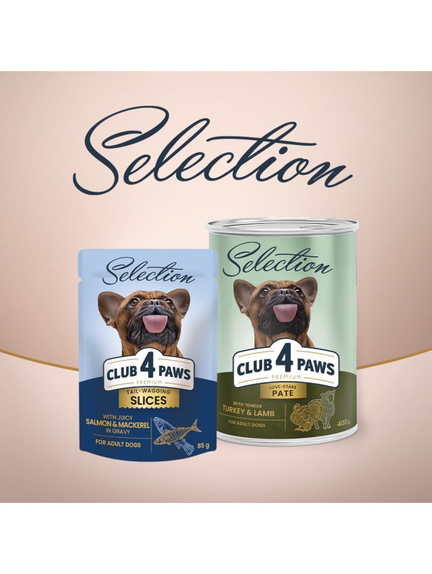 Клуб 4 Лапи Premium Selection Паштет з куркою та ягням для собак 400 г