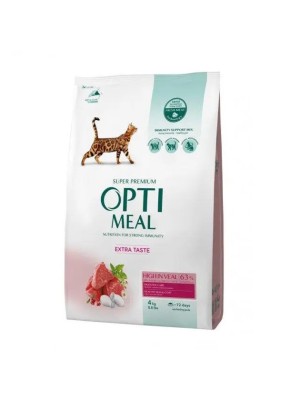 Optimeal Cat High in Veal 4 кг сухой корм для кошек с телятиной