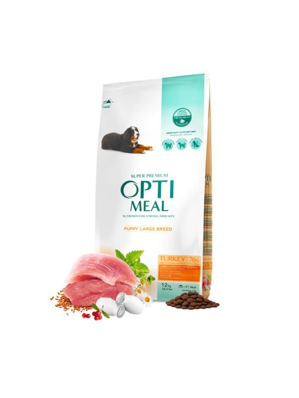 Optimeal Puppy Large для щенков крупных пород с индейкой 4 кг