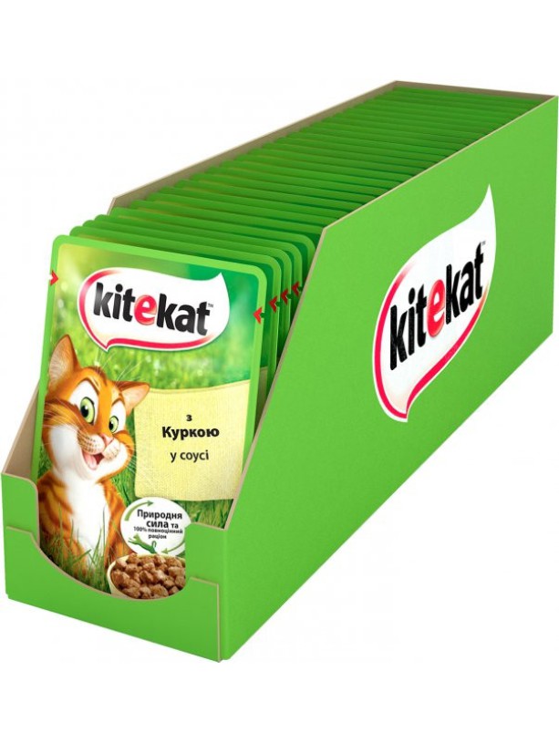 Влажный корм Kitekat для кошек с курицей в соусе 28*85 г