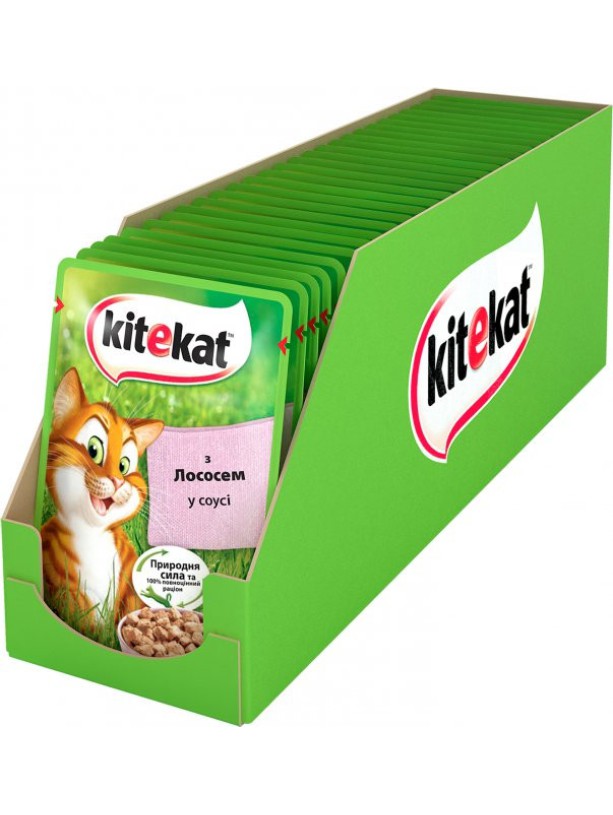 Влажный корм Kitekat для кошек с лососем в соусе 28*85 г
